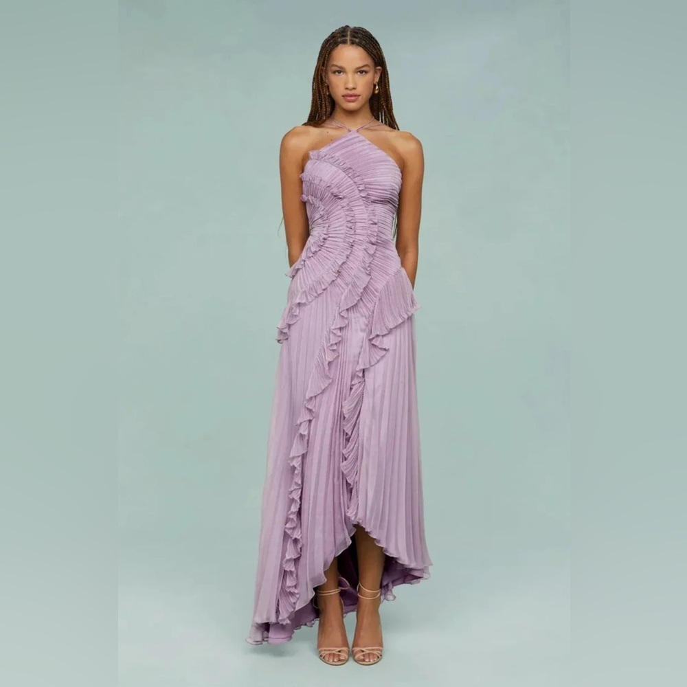 Lavender Ruffle Formal Dress